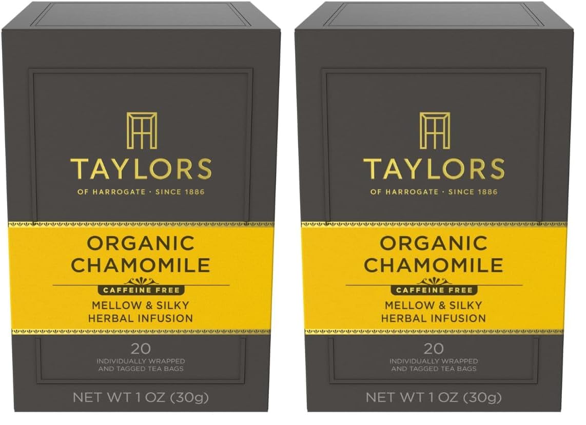 Taylors of Harrogate Green Tea with Lemon, Individually Wrapped Bags, 20 Count (Pack of 1), Citrussy, Mellow and Light, Caffeinated, Enjoy Hot or Iced, 20 Teabags