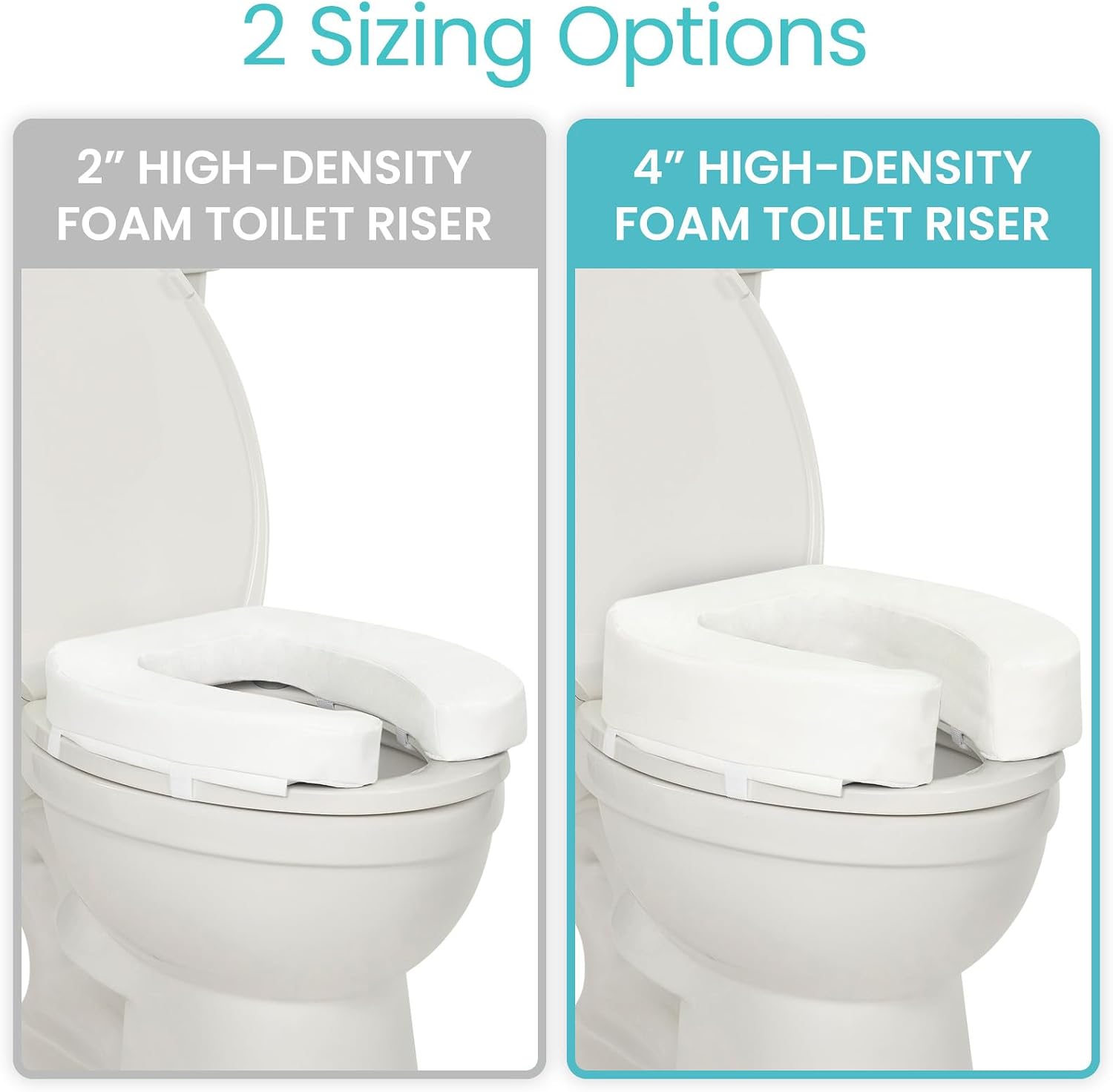 Vive Toilet Seat Cushion (Soft Cushioned Foam) - Easy Clean Soft Padded