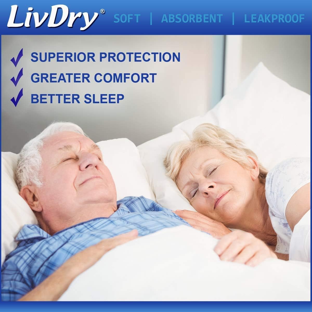 LivDry Adult XL Incontinence Underwear, Overnight Comfort Absorbency, Leak Protection, X-Large, 48-Pack