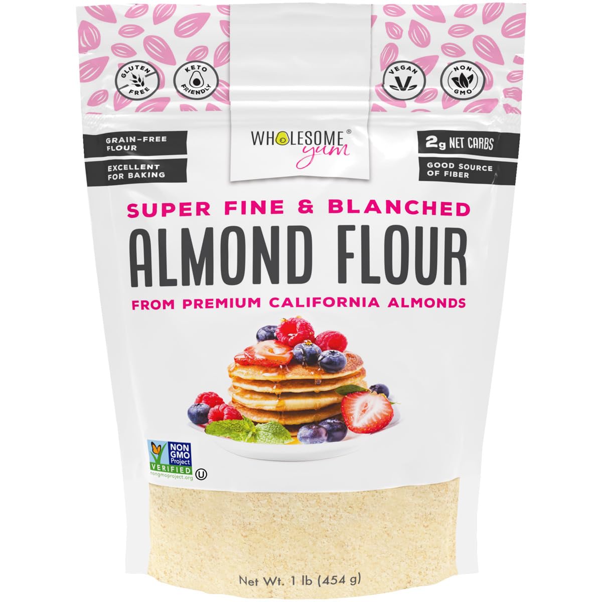 Wholesome Yum Premium Fine Blanched Almond Flour For Baking, Keto, Low Carb