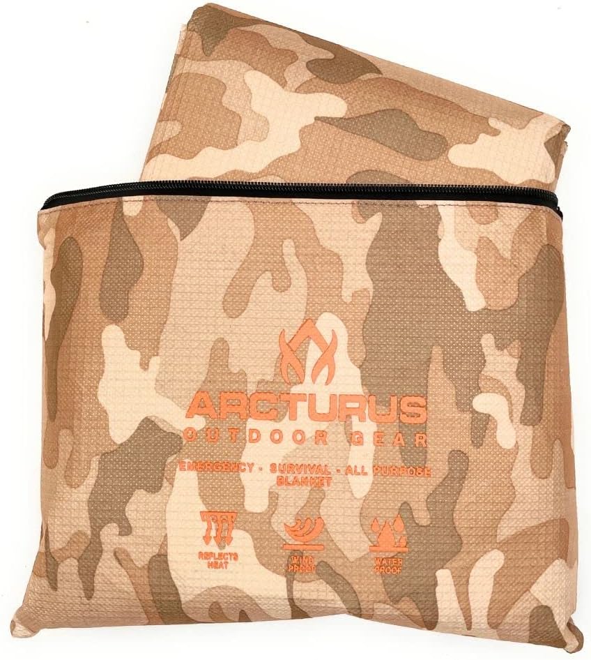 Arcturus Insulated Tarp, Reusable Heavy Duty Thermal Survival Blanket – 60x82in, Reflects 90% Body Heat, Waterproof, Windproof, 3-Layer Design, Reinforced Grommets, Olive Green | Reflective Mylar, Waterproof & Windproof, Reinforced Grommets for Tarp Setu…