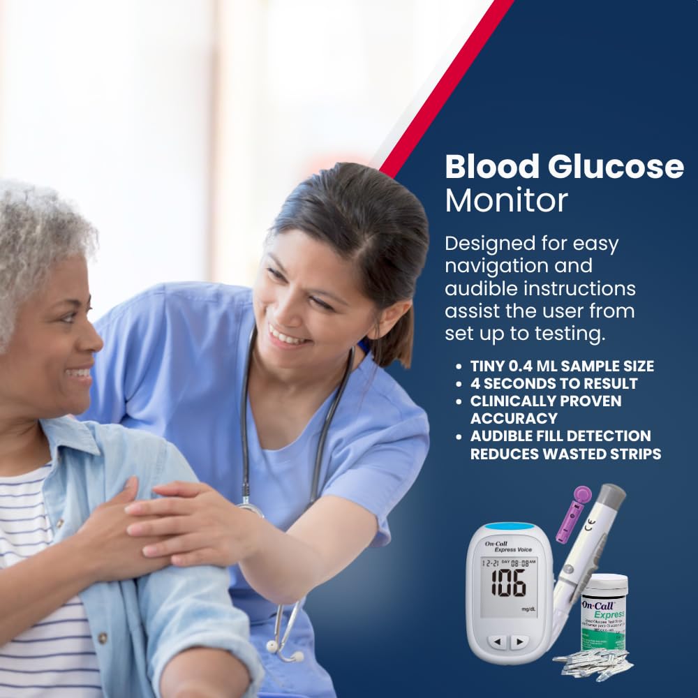 On-Call Blood Glucose Meter Express Voice, Bilingual (English/Spanish)