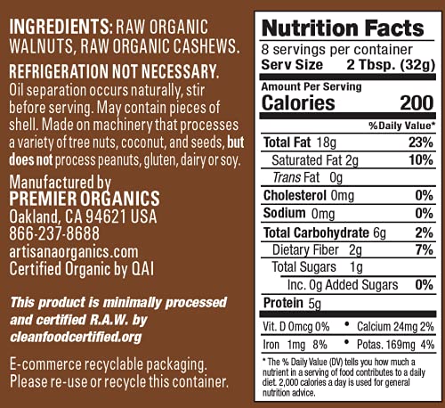 Artisana Organics Raw Tahini Sesame Seed Butter - Just One Ingredient, Unroasted, Vegan, Paleo and Keto Friendly, Non-GMO, 14oz Jar