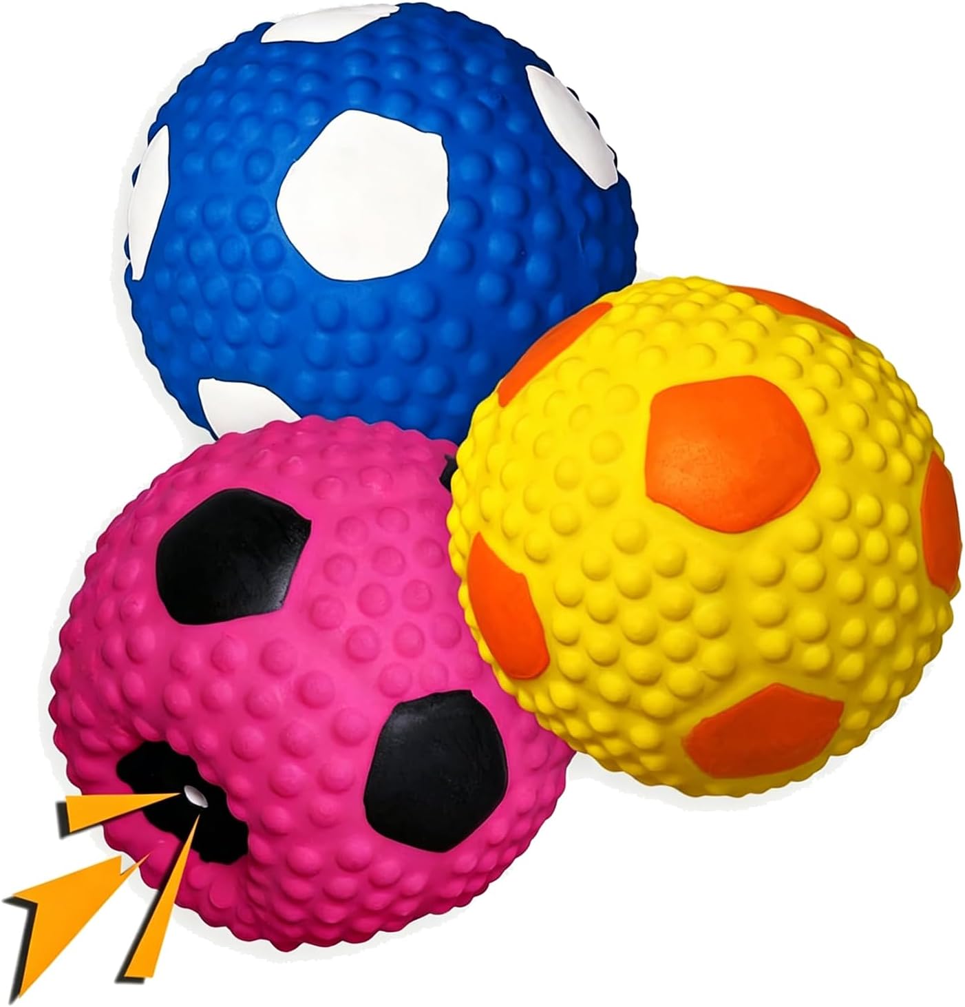 Soft Squeaky Dog Balls for Medium Dogs and Small Breeds, 2.56" 3pcs