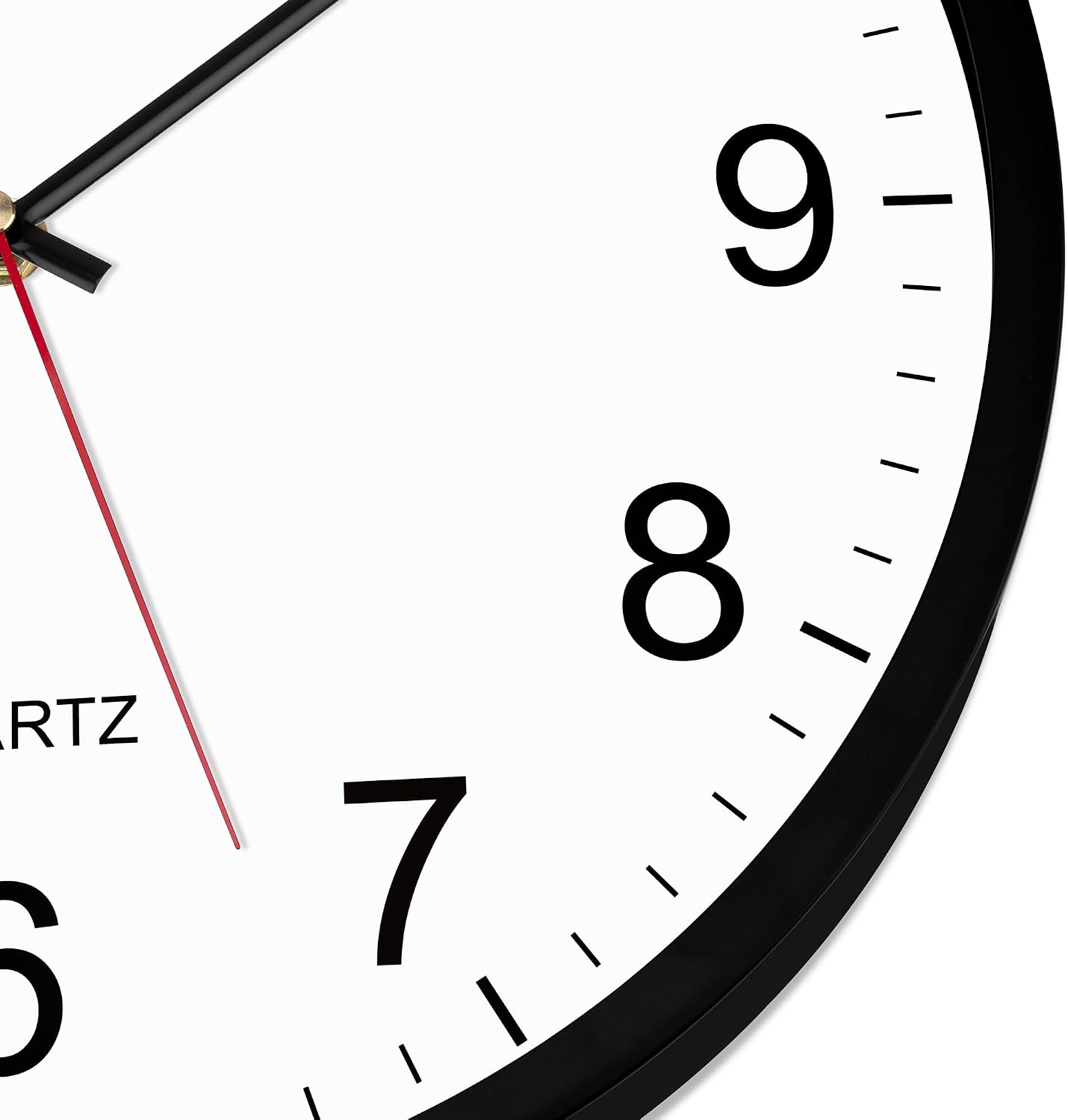 Foxtop 12 Inch Wall Clock Silent Battery Operated Analog Clock, Black