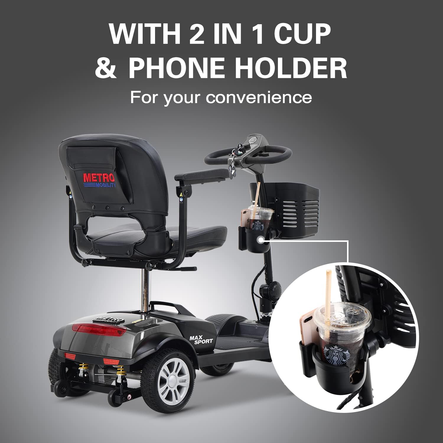 Metro Mobility 4 Wheel Powered Mobility Scooter for Seniors - 300 lbs Capacity Electric Mobility Scooter for Adults - Long Range Power Extended