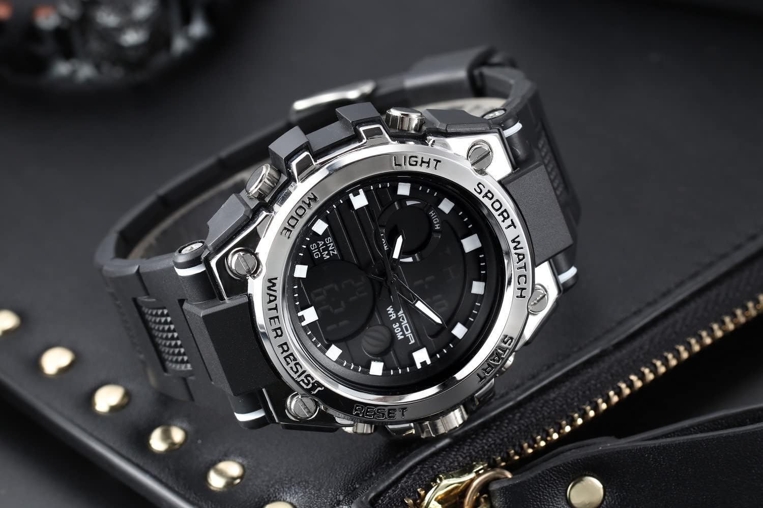 KXAITO Men's Watches Sports Outdoor Waterproof Military Watch Date Multi Function Tactics LED Alarm Stopwatch