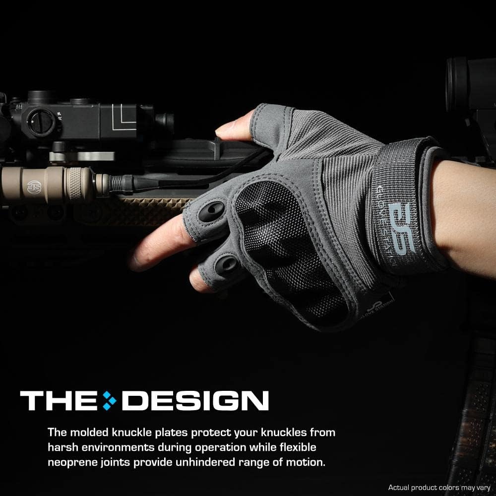 Glove Station Fingerless Knuckle Motorcycle Gloves, TACHK200