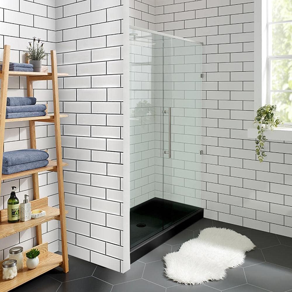 Voltaire 60" x 32" Single-Threshold, Right-Hand Drain, Shower Base in Gray