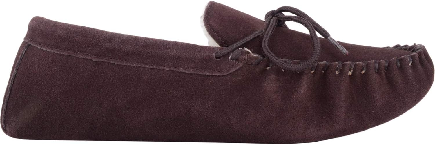 SNUGRUGS Men's Alfie Wool Lined Suede Sole Moccasin Slipper
