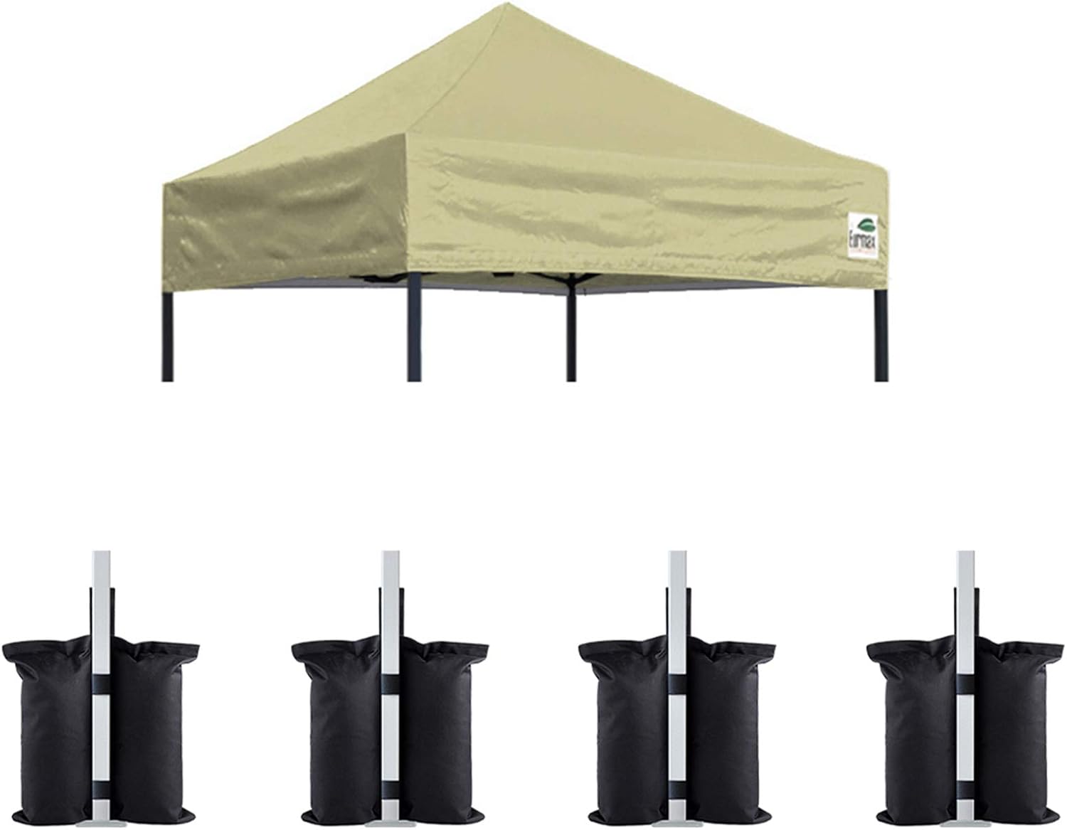 Eurmax USA 10x10 Pop Up Canopy Replacement Top,Universal Instant Canopy Cover ONLY,Heavy Duty UPF 50+ UV Protection,Water & Wind Resistant Tarp,30+ Colors Available,Bonus 4 Sand Bags (White)