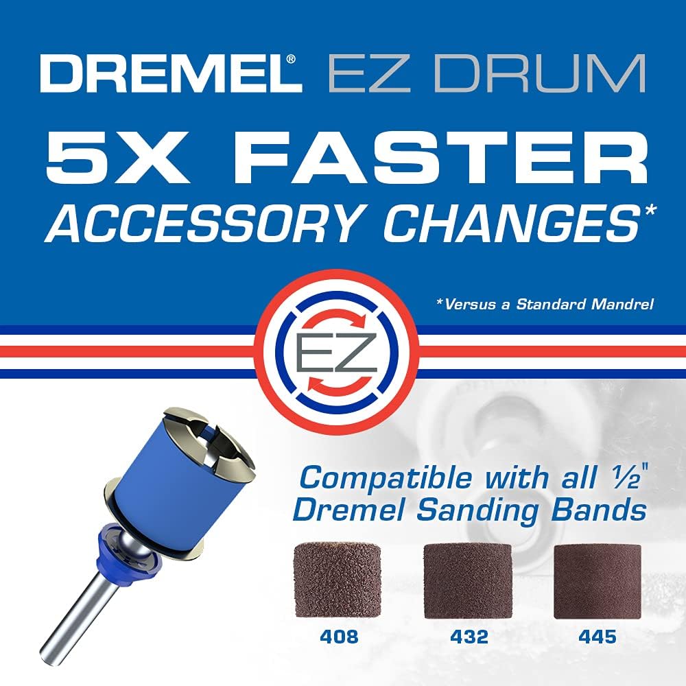 Dremel 160-Piece Rotary Tool Accessory Kit with EZ Lock Technology - 1/8" Shank - Cutting Bits, Polishing Wheel and Compound, Sanding Drums and Sanding Discs (710-08) | EZ Lock technology, cutting, polishing and sanding accessories