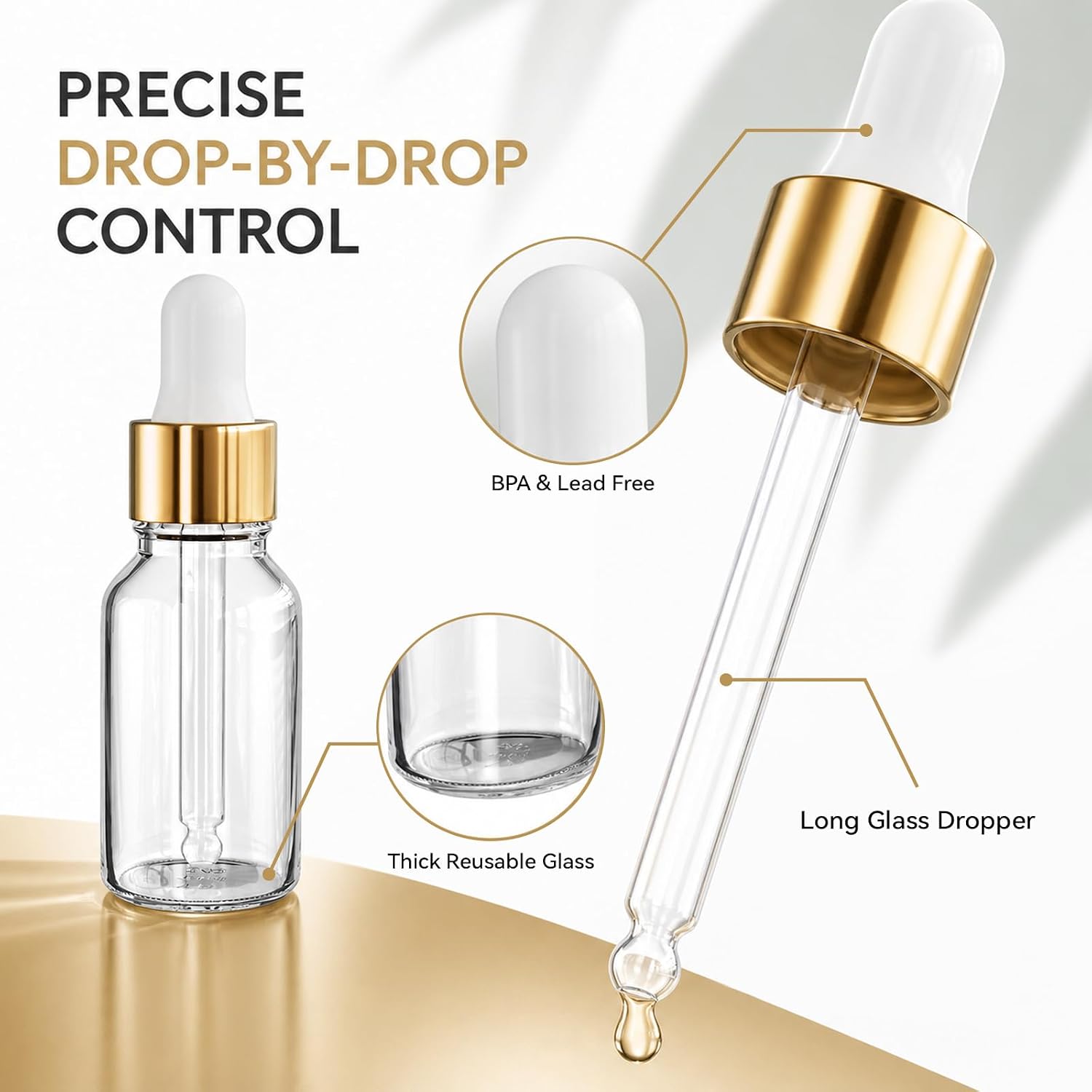 PrettyCare Glass Eye Dropper Bottles 99 Pack