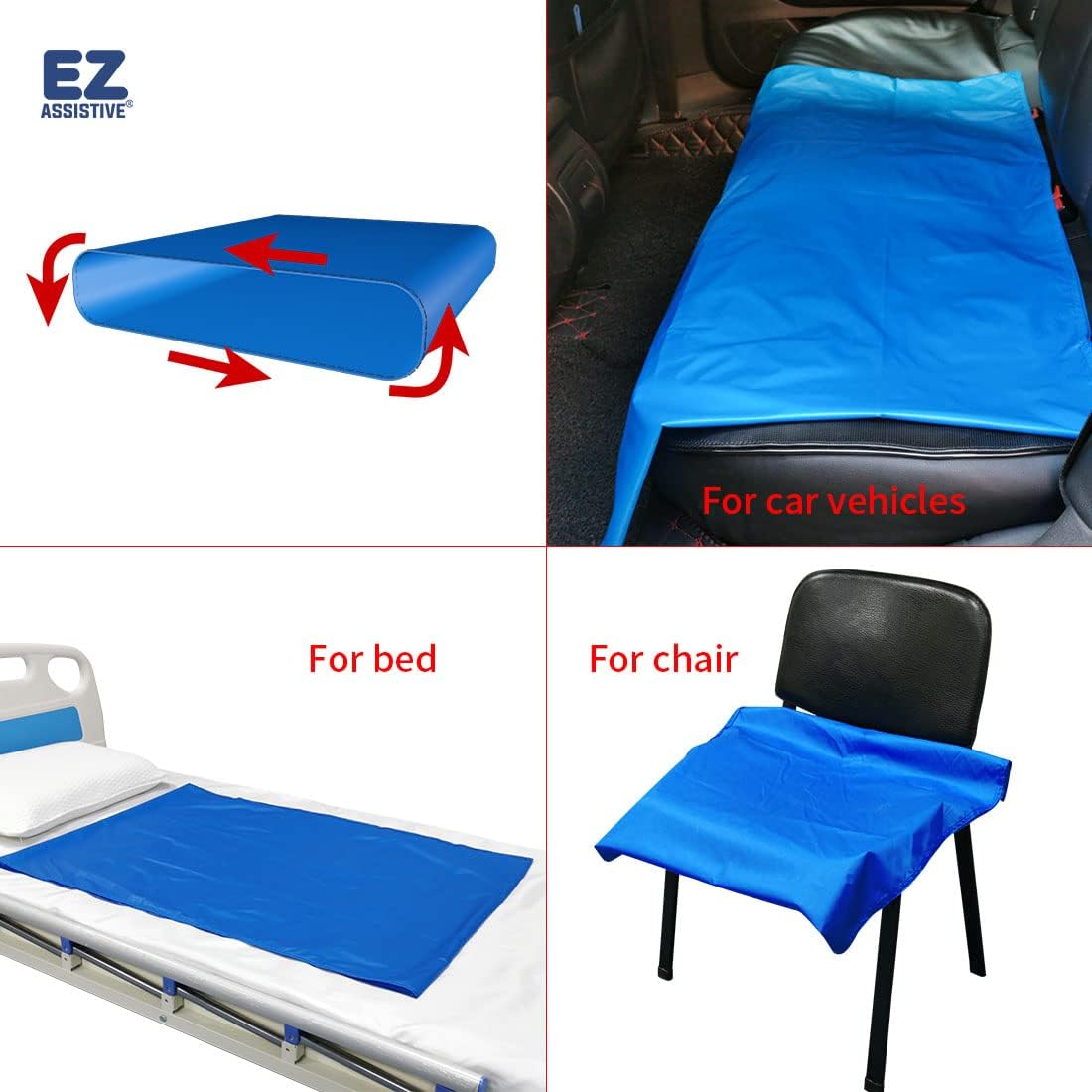 EZ Assistive 56"*78" Flat Slide Sheet Reusable and Washable Patient Transfer Sheet for Patient in-Bed Transferring and Repositioning Easy Apply and