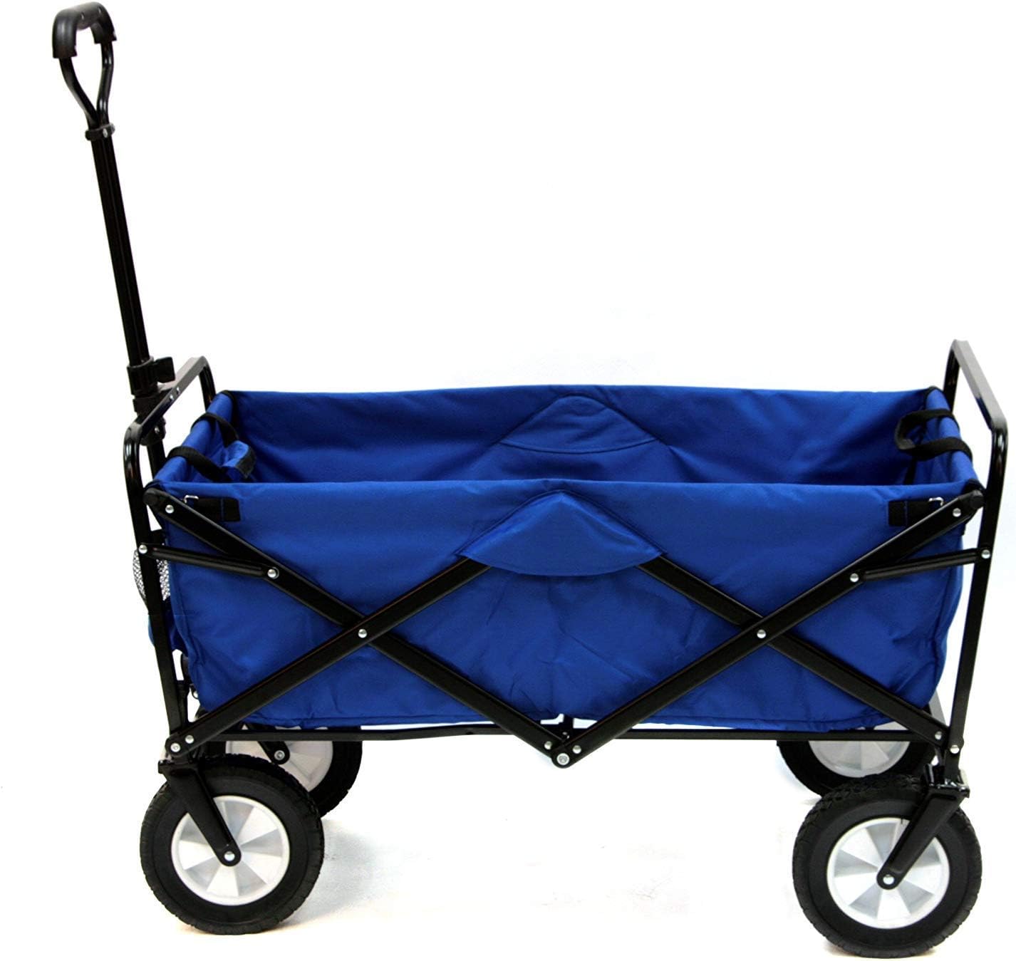 Mac Sports Heavy Duty Steel Frame Collapsible Folding 150 Pound Capacity Outdoor Camping Garden Utility Wagon Yard Cart, Red