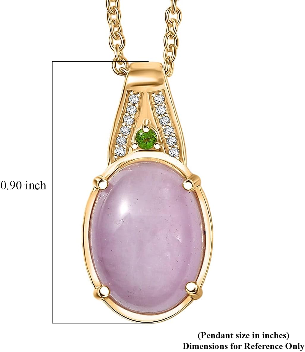 Kunzite Multi Gemstone 6.70 ctw Celestial Orbit Pendant Steel Necklace 20"