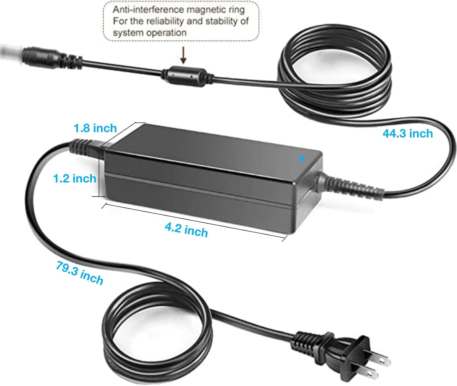 AC/DC Adapter Compatible with Arcade1Up 7478 7372 Dig Dug II Counter-Cade CounterCade Home Arcade 1UP Pac-ManPac PalPac-Man Cabinet DugDig 2