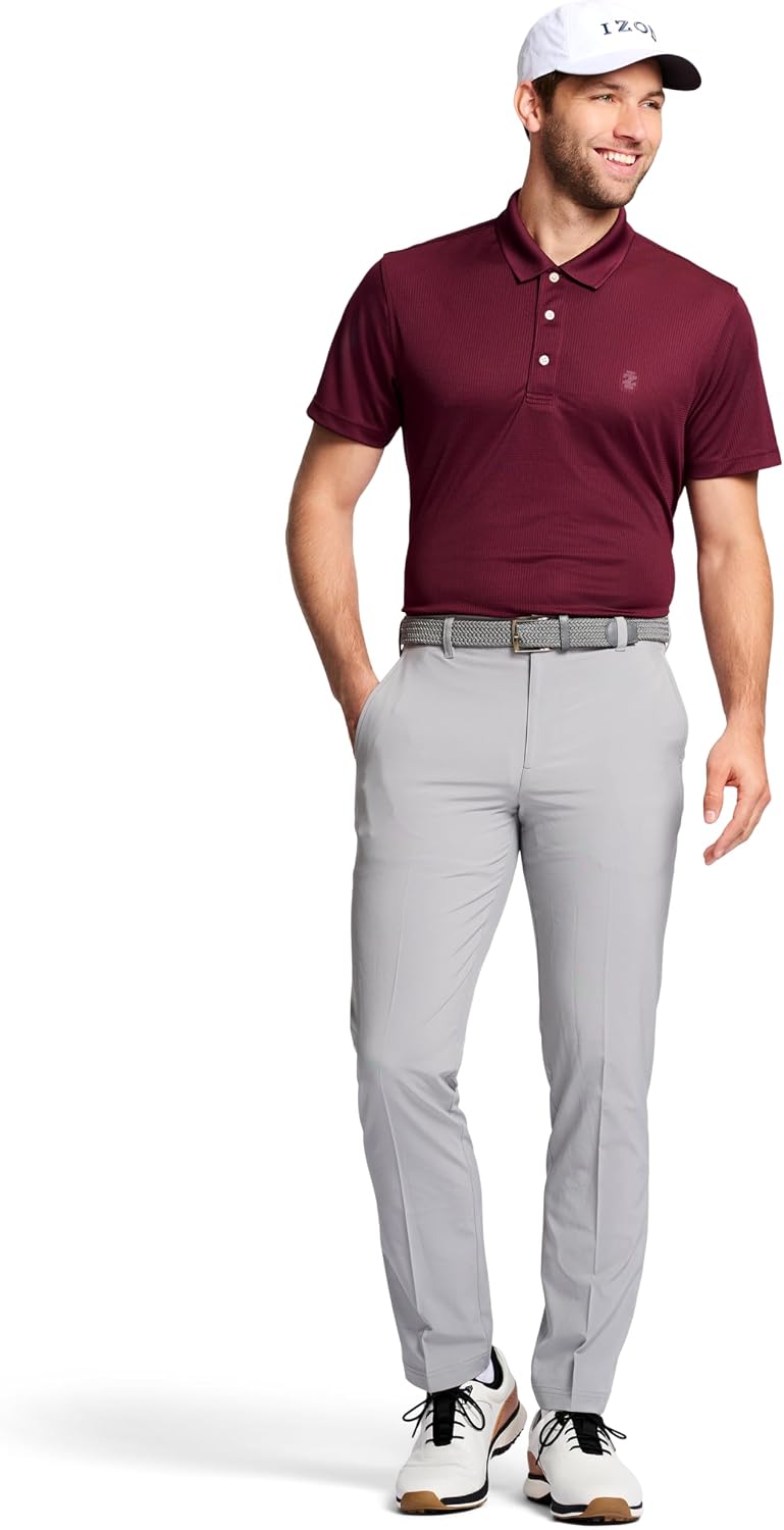 Izod Mens Golf Swingflex Straight-fit Flat-Front Pants