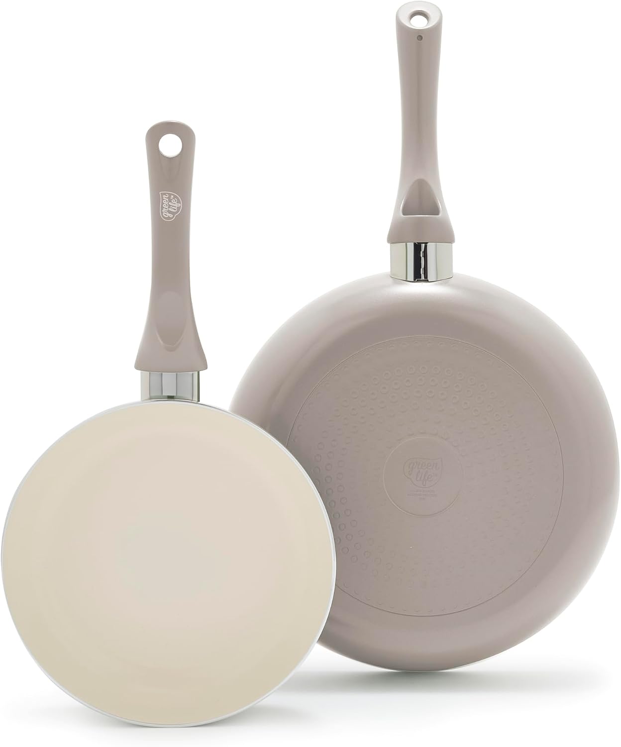 GreenLife 2 Piece (7” & 10”) Ceramic Nonstick Frying Pan Set, Turquoise | PFAS-Free Nonstick Coating, Family Skillet Set, Egg Pan, Omelet Pan, Stay-Cool Handles, Dishwasher & Oven Safe up to 350F