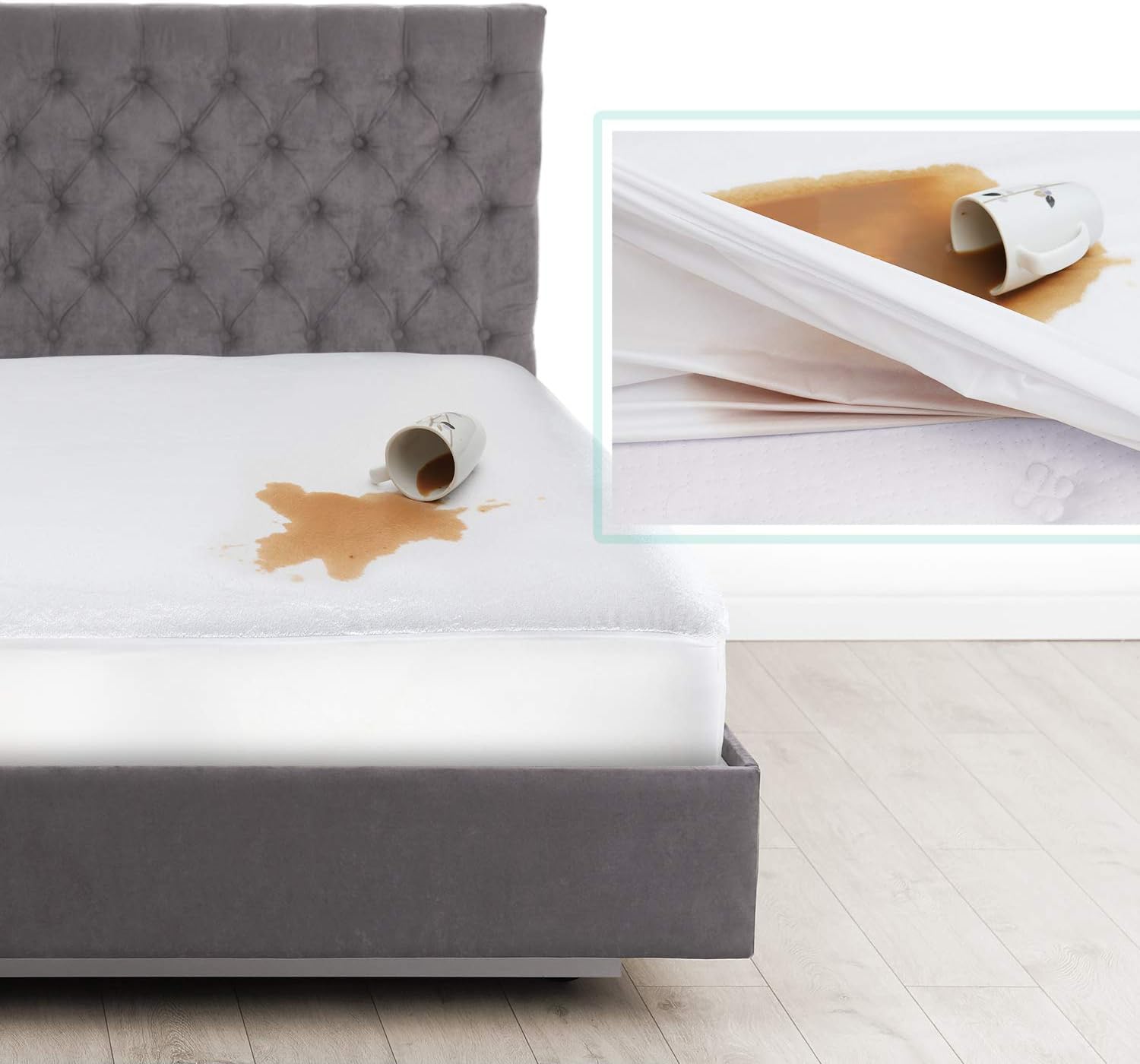 Nestl Premium Cotton Terry Mattress Protector – Soft and Waterproof Full 14 Inch Deep Pocket Mattress Protector – Breathable & Noiseless Cover