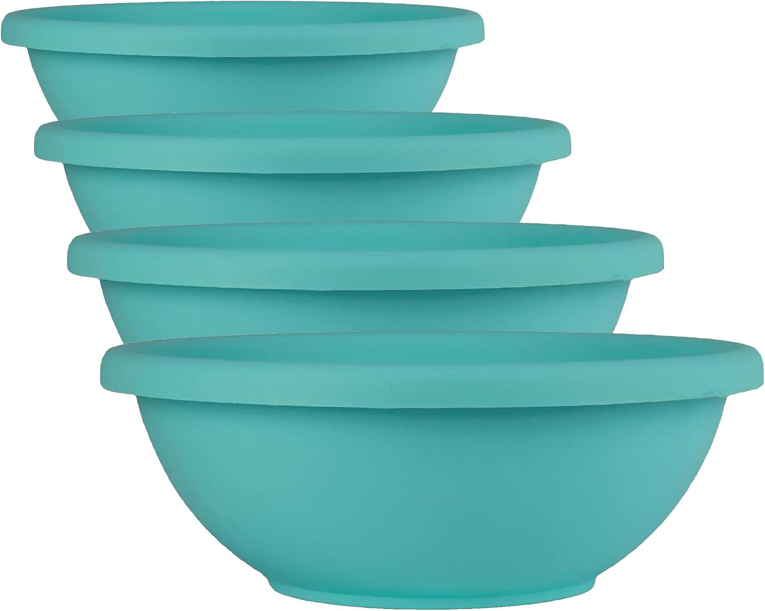 The HC Companies Shallow Planter with Drainage - Contemporary Garden Bowl Planter for Flowers, Herbs & More - Round Succulent Planter Pot for Indoors and Outdoors (20" Clay, Pack of 1)