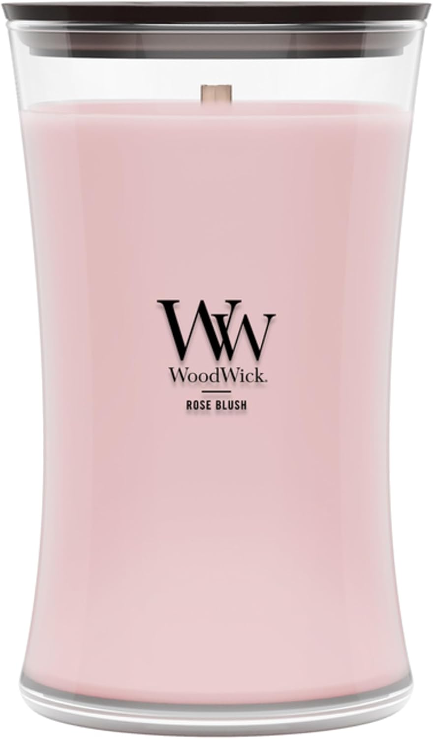 WoodWick Lavender Spa Gifts for Women and Men, 9.7 oz Medium Hourglass Candle with Crackling Wick