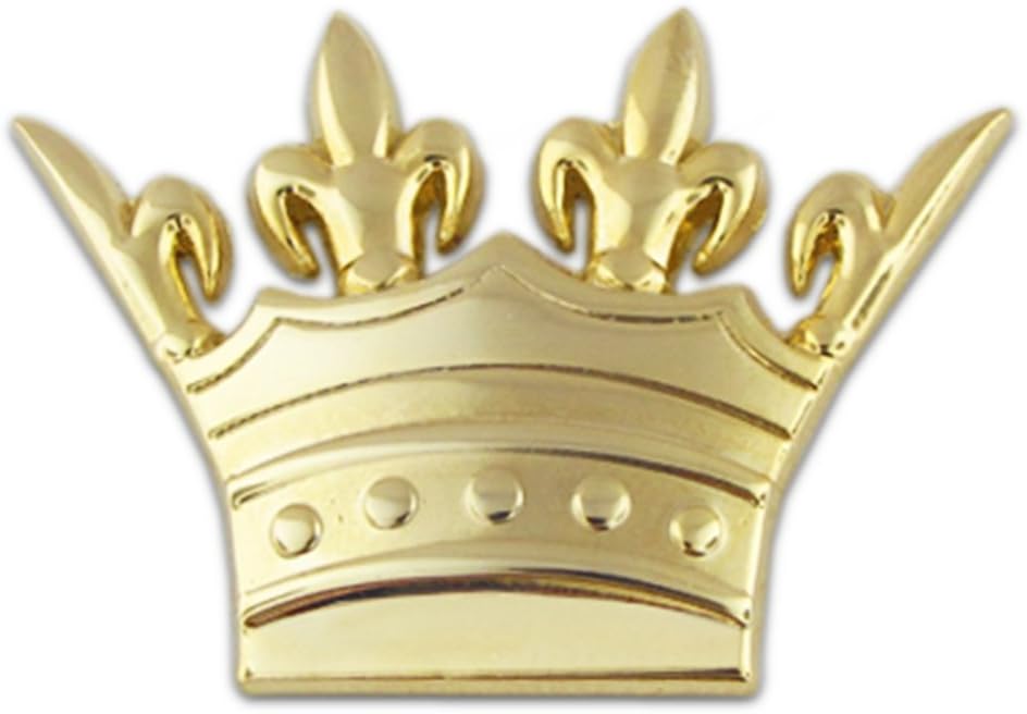 PinMart Gold-Colored Plated Royal Crown Lapel Pin – 1 Piece