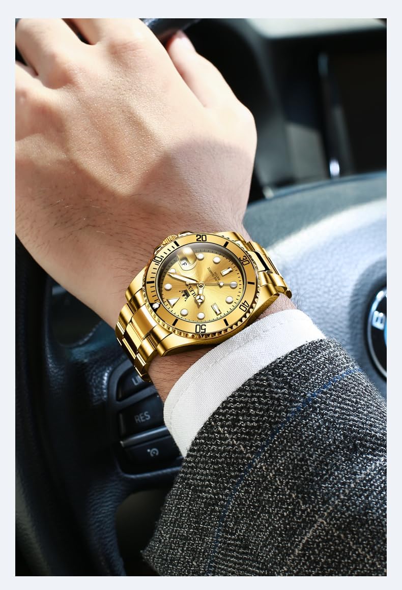 OLEVS Watches for Men,Classic Luxury Big Face Men Watches, Silver Dress Stainless Steel Men Wrist Watch with Luminous Analog Relojes para Hombres