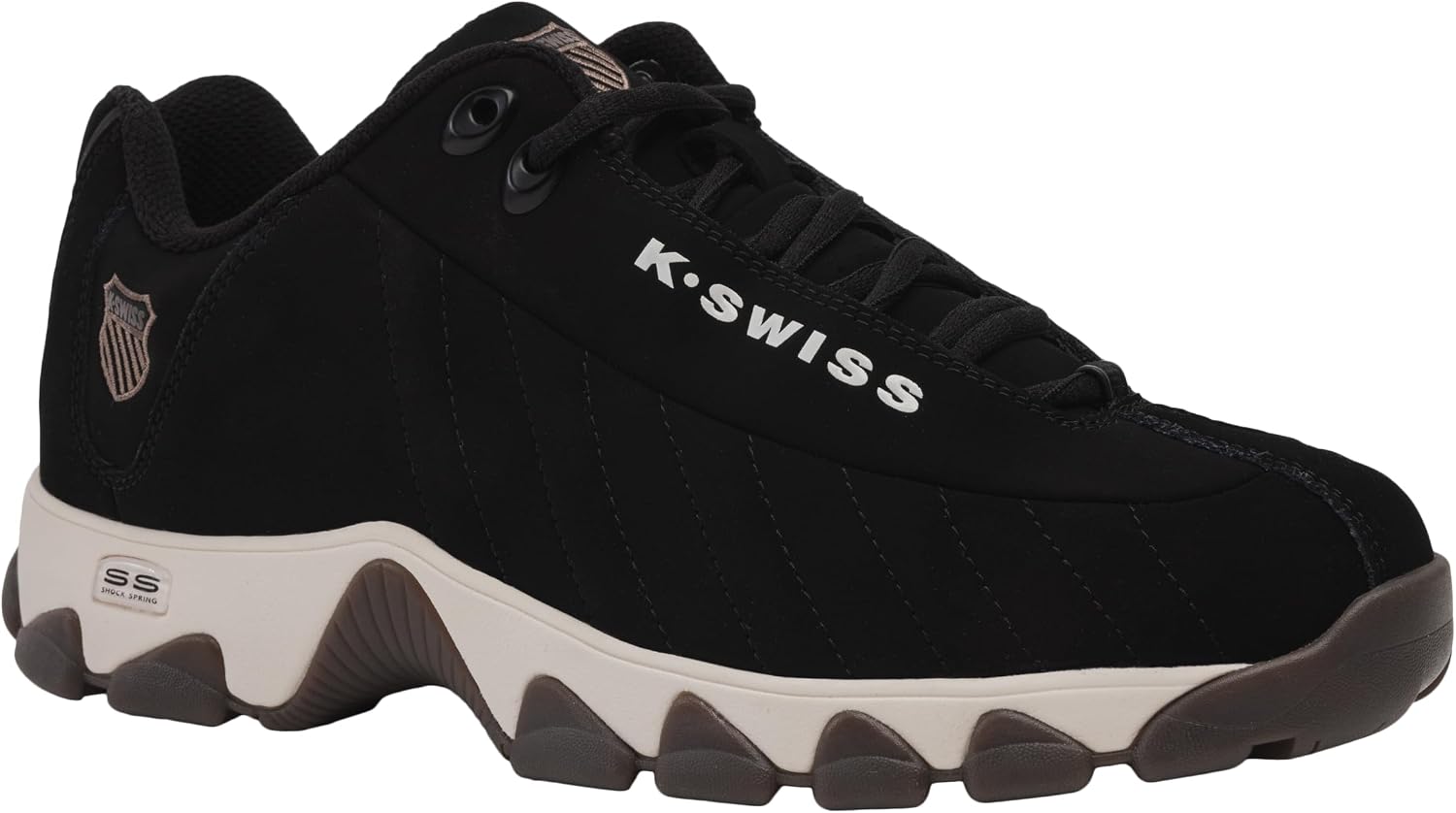 K-Swiss Men's ST329 CMF Sneaker, Wide Tennis Walking Shoes Leather Upper | Court Inspired, Tennis Heritage, Comfort Soft Cushioning, Arch Support, Wide Feet Fit, Chunky Silhouette, Classic Style.