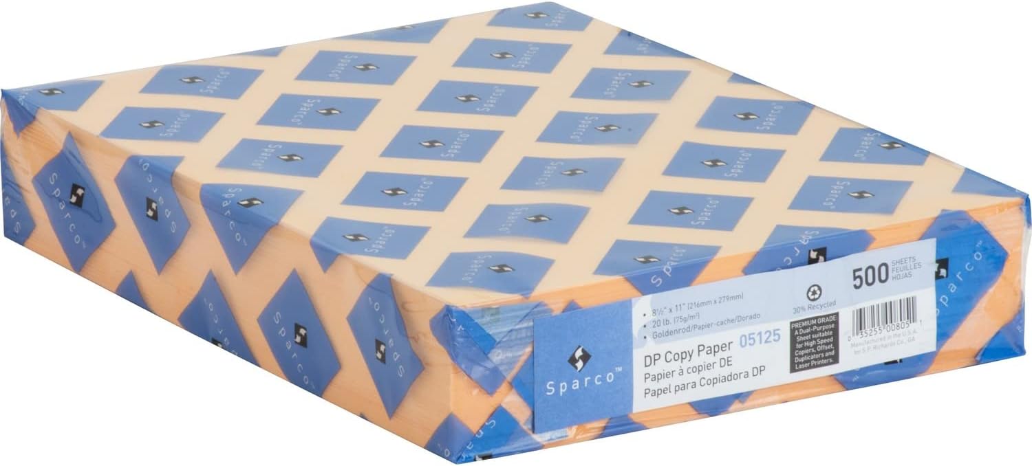 Premium Copy Paper, 20Lb, 8-1/2"x11", 500 Sheets per Ream Color: Goldenrod