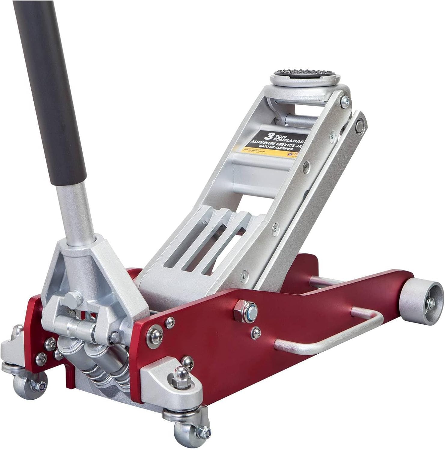 BIG RED T815016L Torin Hydraulic Low Profile Aluminum and Steel Racing Floor Jack with Dual Piston Quick Lift Pump, 1.5 Ton (3,000 lb) Capacity, Blue, T815016L