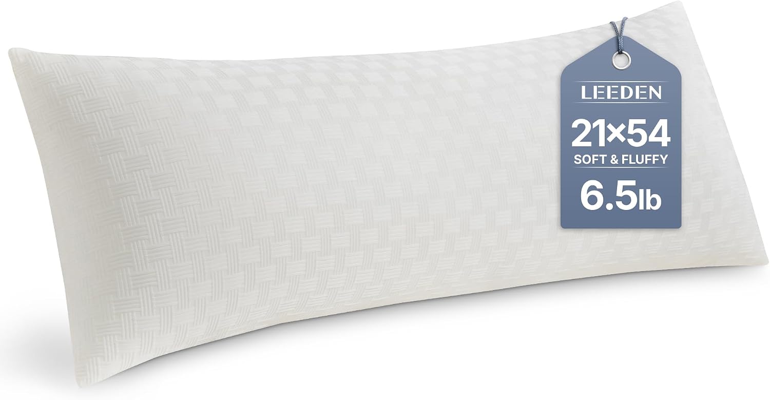 Leeden Body Pillow Insert 20 x 54 for Side Sleepers White Support