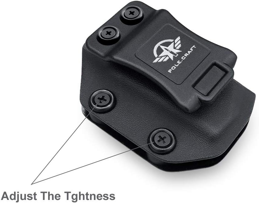 POLE.CRAFT IWB/OWB Magazine Holster Kydex - Mag Carrier Fits: 9mm .40 Double Stack / 9mm .40 Single Stack - P365 1911 Glock 19 19X 17 26 27 28 43 22