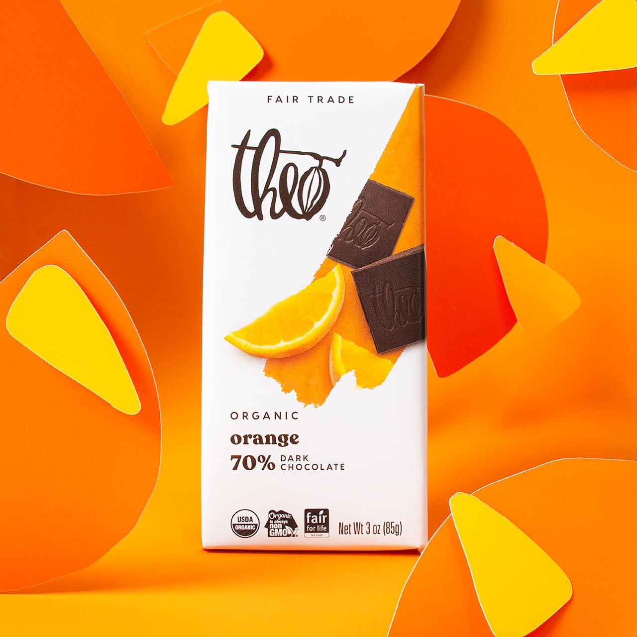 Theo Pure Organic Dark Chocolate Bar, 85% Cacao, 1 Bar | Vegan, Fair Trade