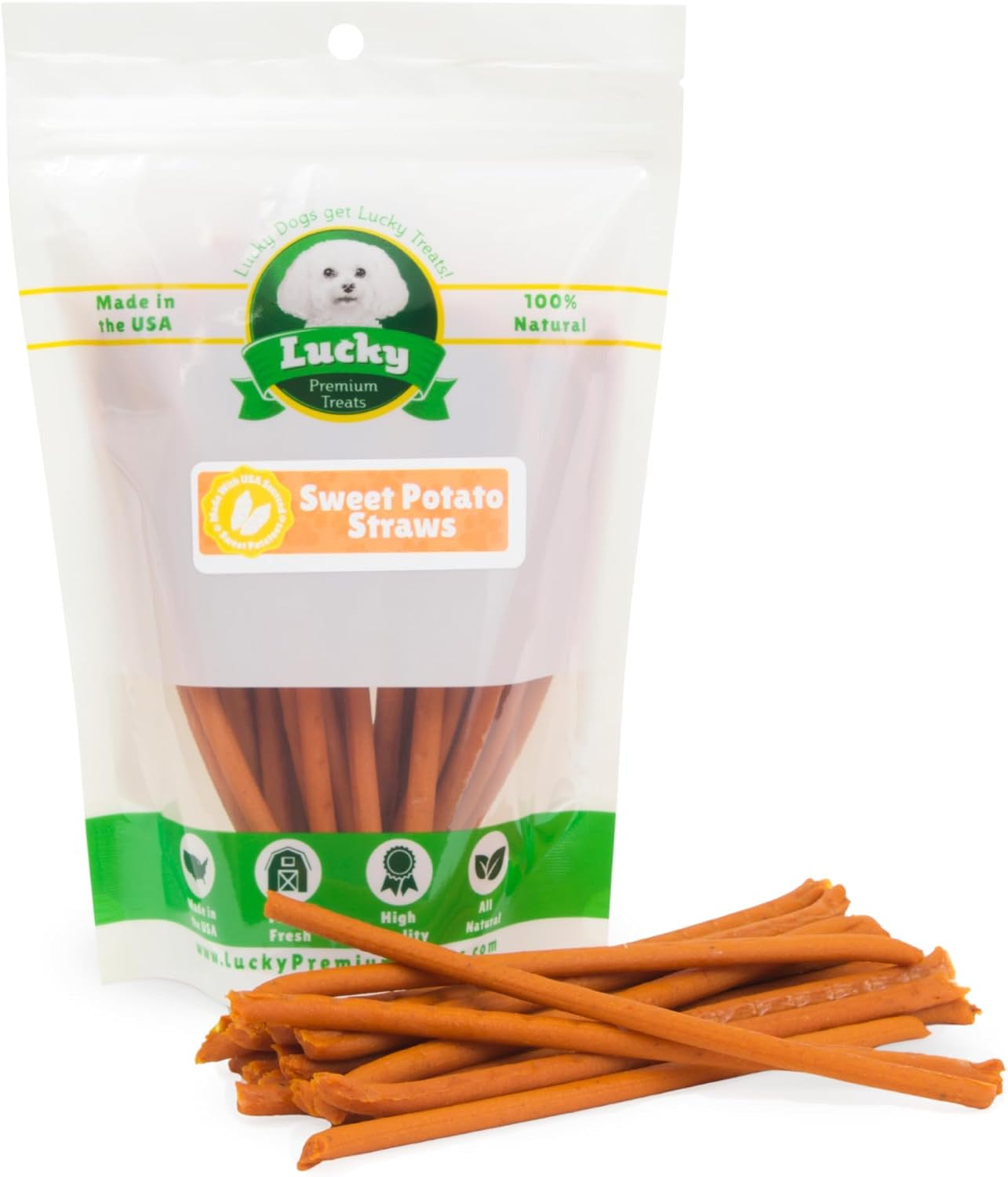 Chicken Jerky Straws Dog Treats – Chicken Sticks for Dogs Made and Sourced in The USA – Natural Single Ingredient Dehydrated Crunchy Treats for All Breeds – 28oz Bag