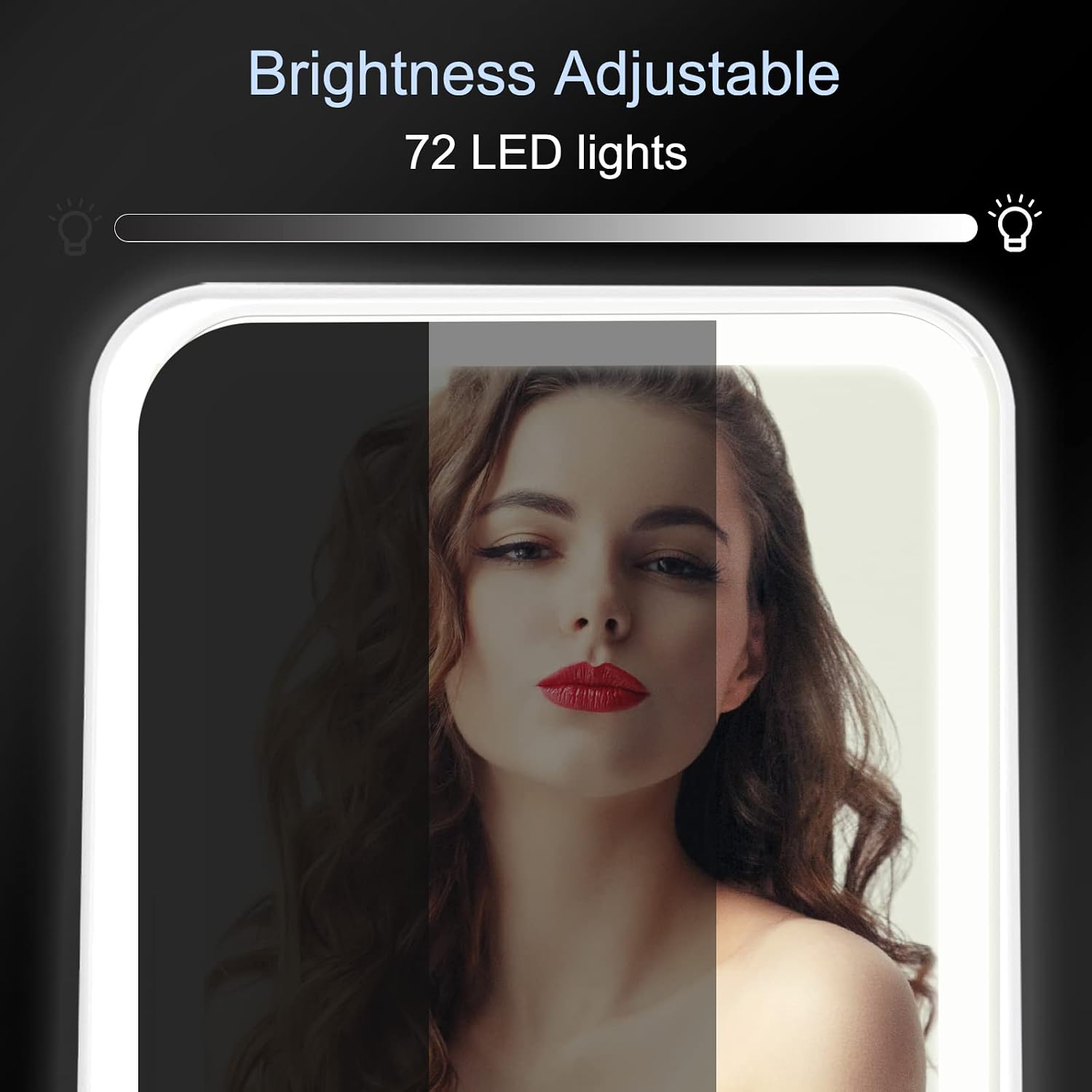 FUNTOUCH Rechargeable Travel Makeup Mirror with 72 Led Lights