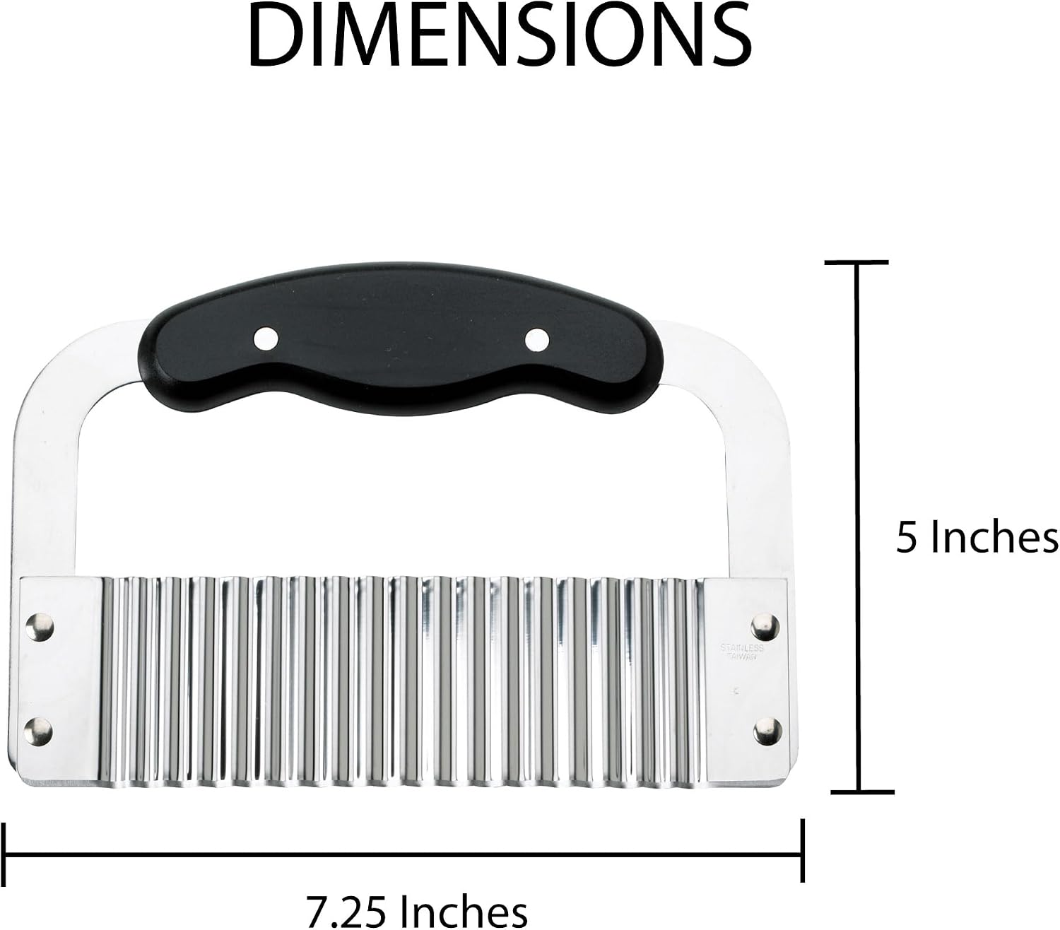 HIC Kitchen Crinkle-Cut Wave Slicer French Fry Vegetable Cutter, Stainless Steel Blade