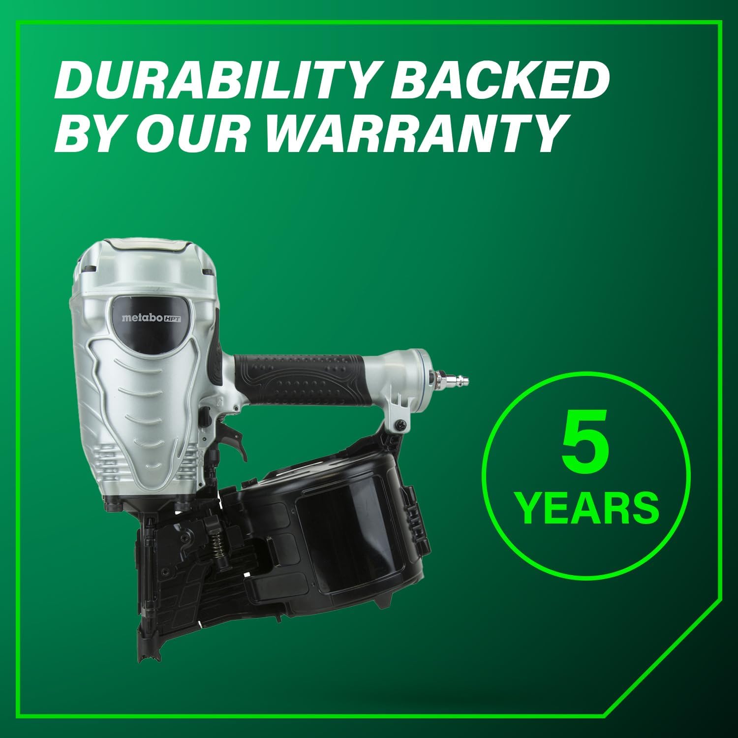 Metabo HPT Coil Framing Nailer, 15° Nails, NV90AGS | Pneumatic Power, Construction Tools, Roof Decking Support, Floor & Truss Applications