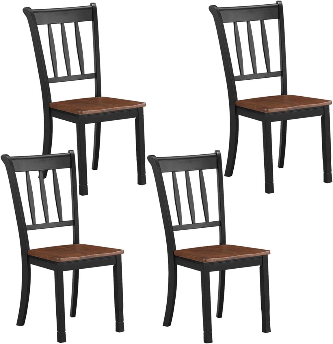 GIANTEX Wood Dining Chairs Set of 2, Armless Kitchen Chairs