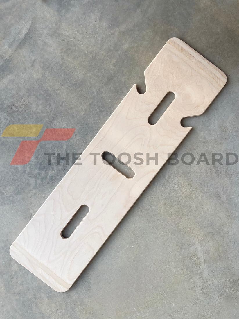 Transfer Board and Slide Board for Wheelchair - 30 Inch Solid Wood Sliding Board with 3 Hand Holds - Patient Transfer Board for Bed, Car