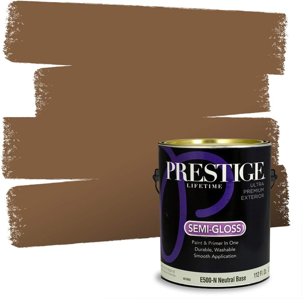 PRESTIGE Paints Exterior Paint and Primer In One, 1-Gallon, Flat, Comparable Match of Sherwin Williams* Sable*