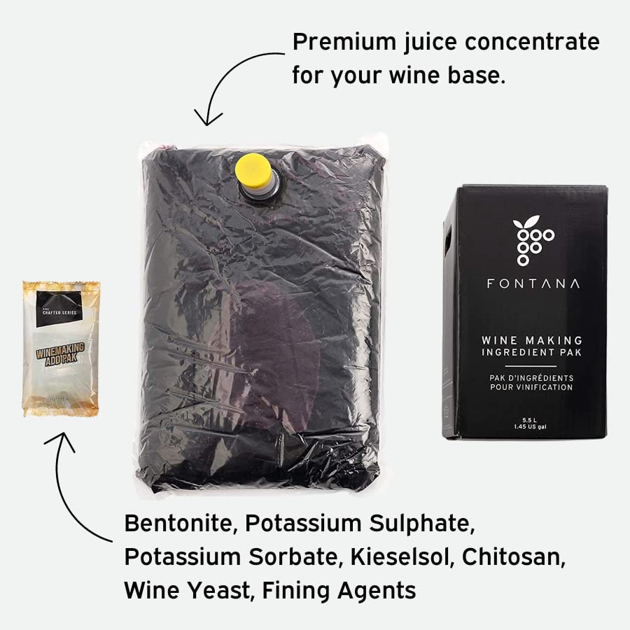 Fontana French Cabernet Sauvignon Wine Making Kit | 6 Gallon Wine Kit