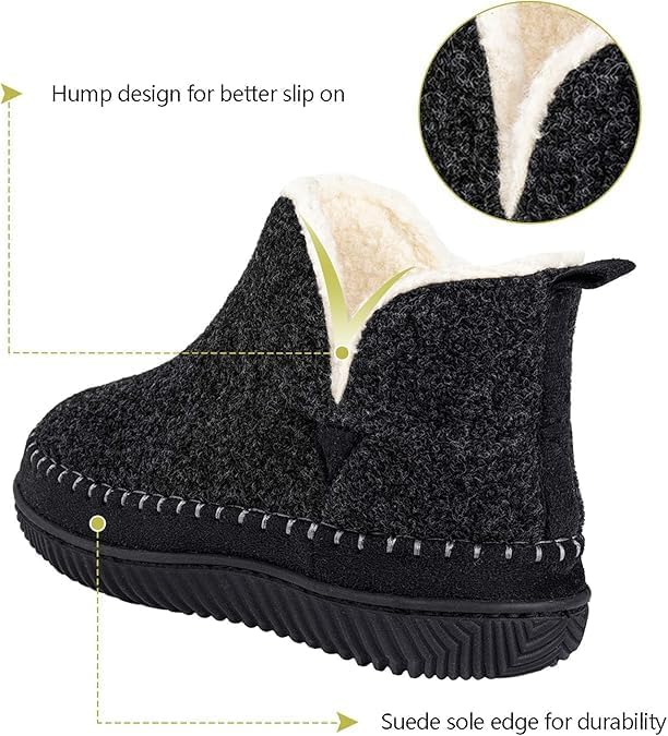 Zizor Women's Moccasin Bootie Slippers, Memory Foam House Shoes