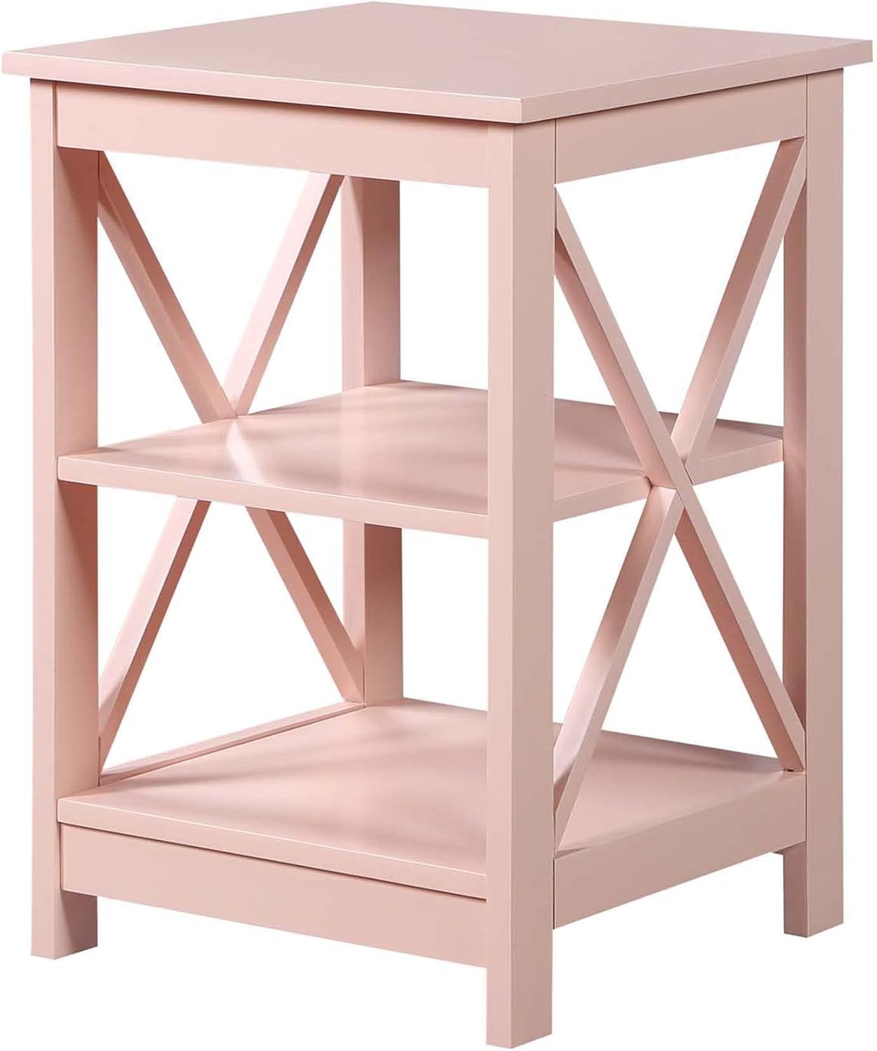 Convenience Concepts Oxford End Table 15.75" - Modern Living Room Table with Storage Shelves, Transitional Nightstand Side Table for Home Decor and Display, Espresso