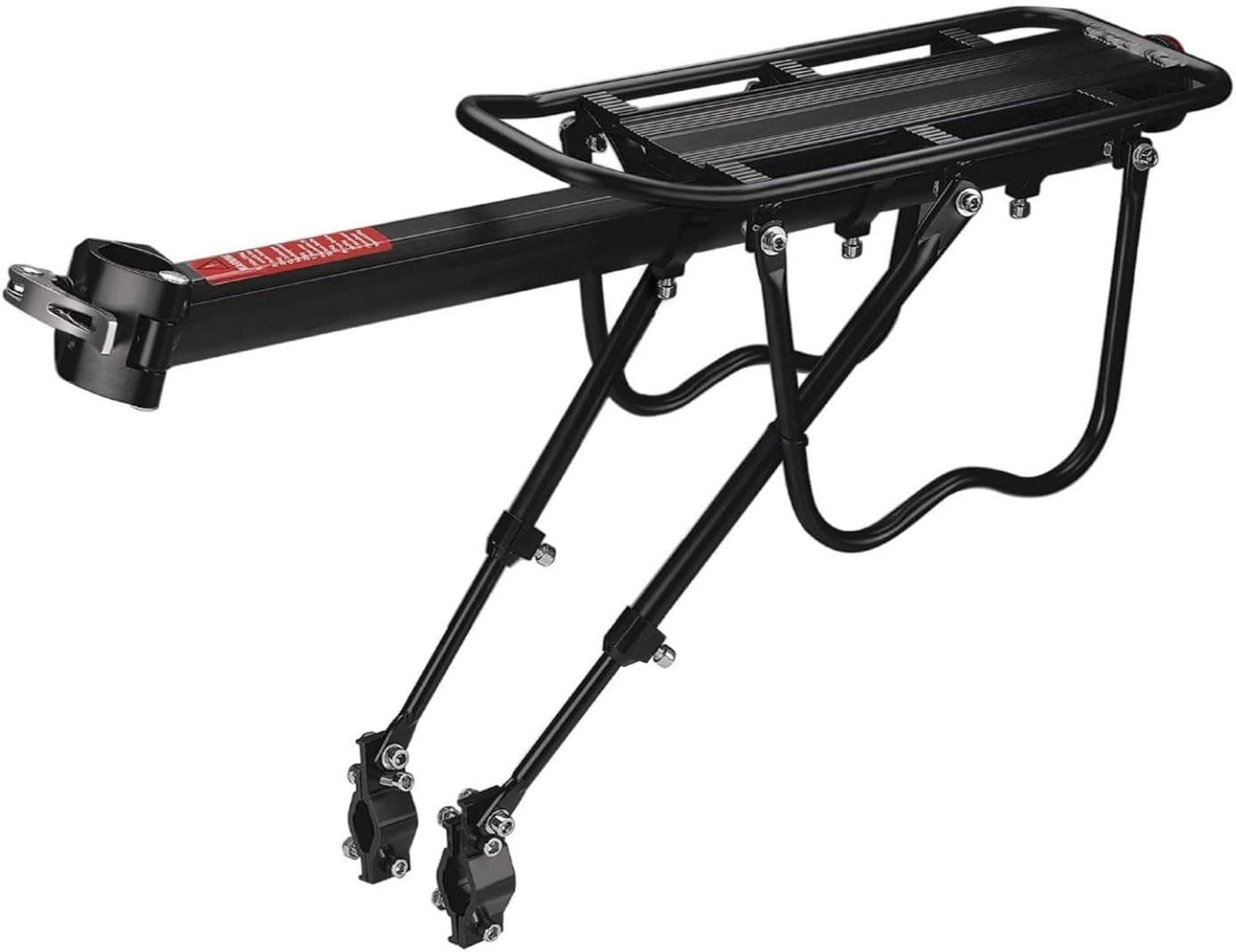 Flexzion Bike Rear Rack Mount - Bicycle Back Seat Pannier Luggage Backpack Cargo Basket Carrier Rack Adjustable Aluminum Alloy for Road MTB Mountain