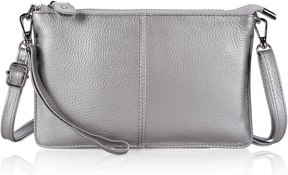 befen Genuine Leather Small Crossbody Bags for Women Wristlet Wallet Purses | Real Leather, RFID Blocking Card Slots, Wristlet Strap, Clutch Purse, Fit iPhone 17 Pro Max, Leather Handbags