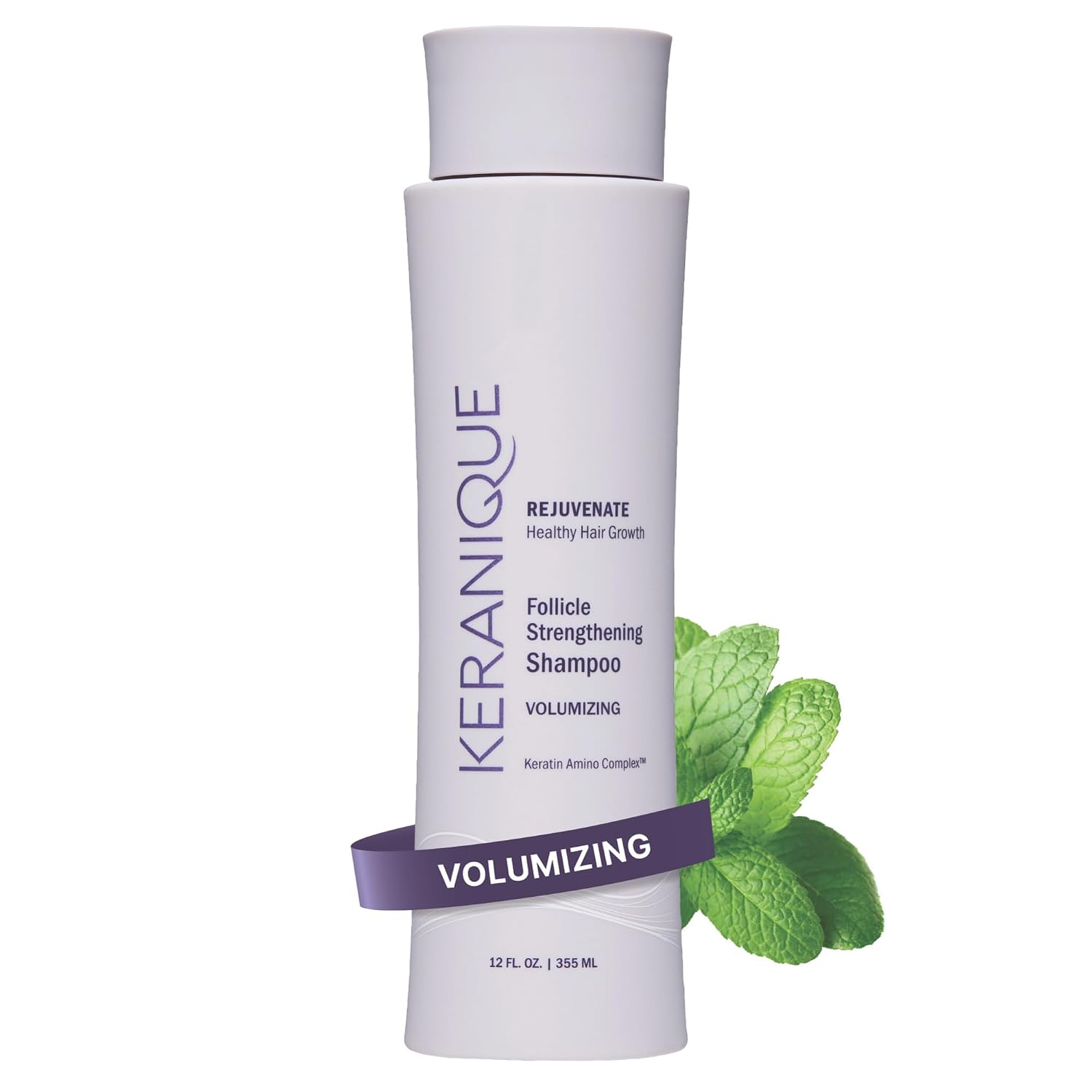 Keranique Volumizing Shampoo for Hair Repair, Growth & Thinning Hair Support – Keratin, Biotin, Menthol & Niacinamide, Anti-Breakage, Lightweight Strengthening Formula 8 Oz - Keratin Amino Complex™