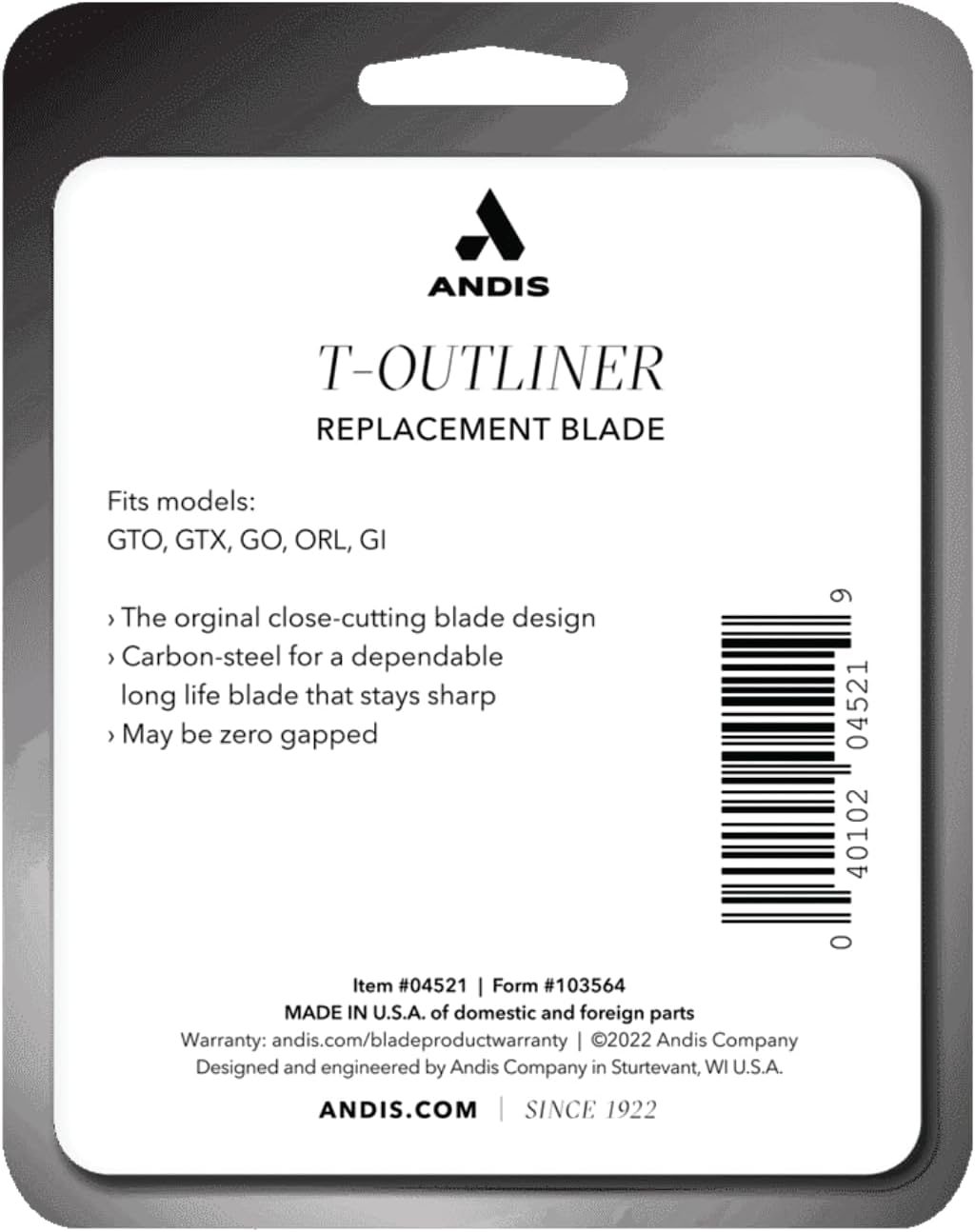 ANDIS One T-Outliner Blade Set 04521-GTO