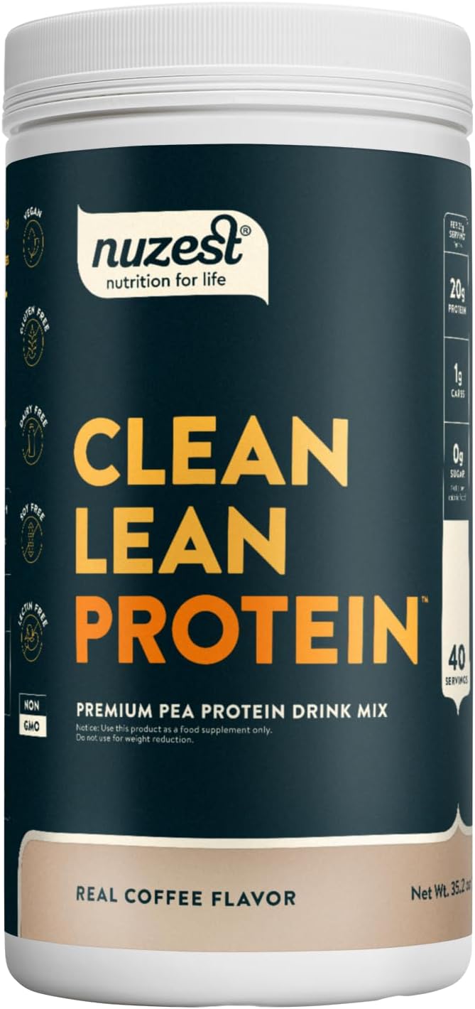 Nuzest Clean Lean Protein - Vegan Pea Protein Powder Rich Chocolate 1.1 lb | 20 Servings with 18g Protein Plant Based Protein Powder, Only 4 Ingredients, Dairy Free, Gluten Free, GMO Free, Protein Shake