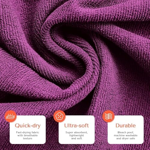 TASALON Microfiber Salon Hair Towels 10 Pack, 29" x 16" Ultra-Soft - Black
